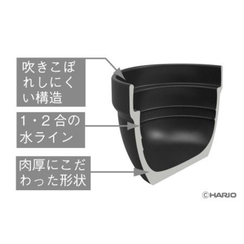 フタがガラスのご飯釜2-3合｜HARIO Official Shop