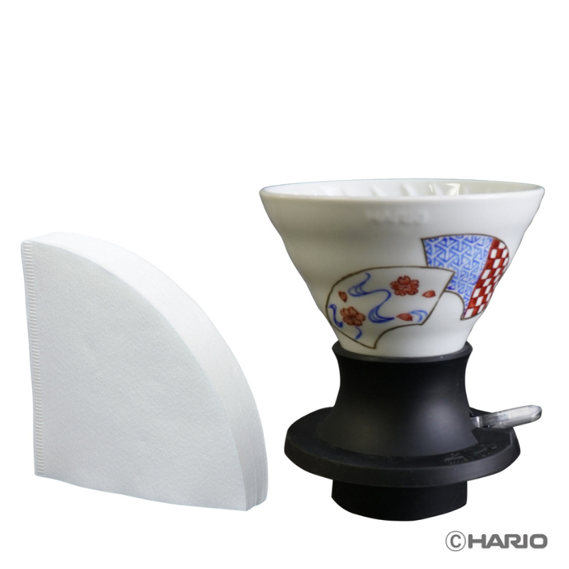 HARIO×たち吉 浸漬式セラミックドリッパースイッチ扇面散らし|HARIO HARIO×たち吉 浸漬式セラミックドリッパースイッチ扇面散らし|HARIO