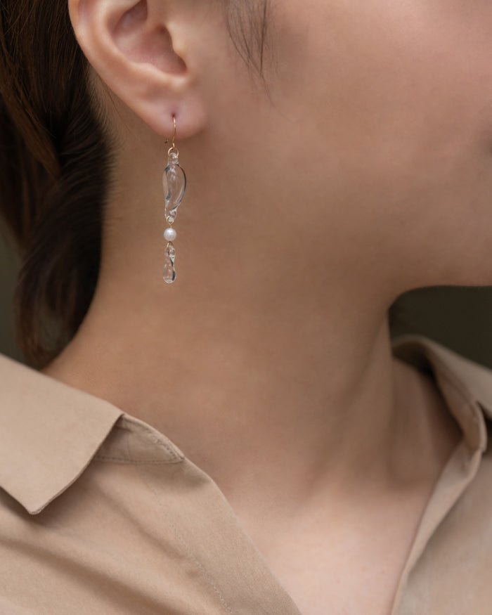 sjx パール ロング ピアス クロス k10 sjx パール ロング ピアス クロス k10